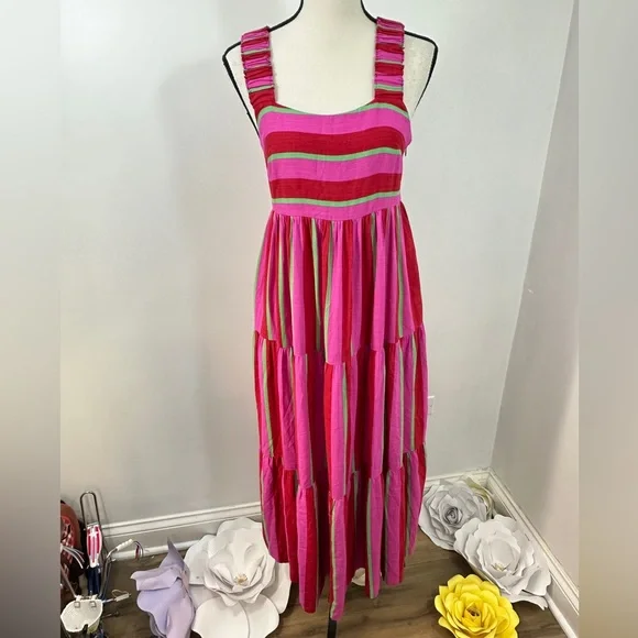 Mister Zimi Layla Pink Tiered Maxi Resort Dress - Picture 3 of 10
